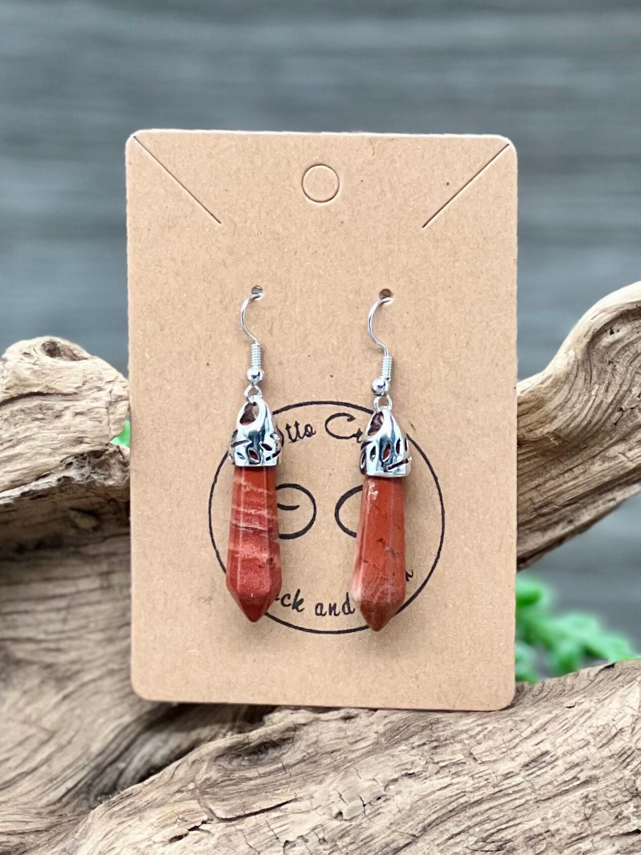 Red Jasper Hanging Point Earrings