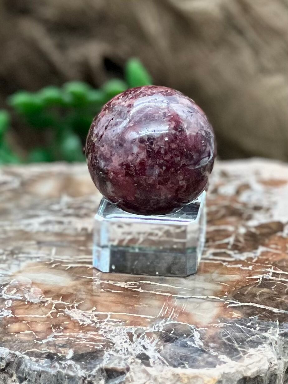 Red Lepidolite Sphere
