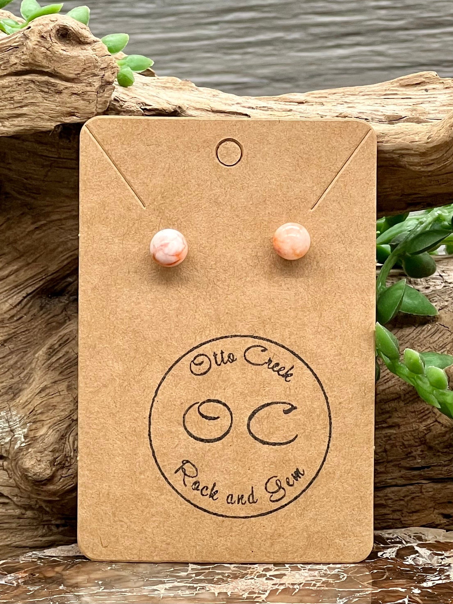 Flower Agate Post Earrings