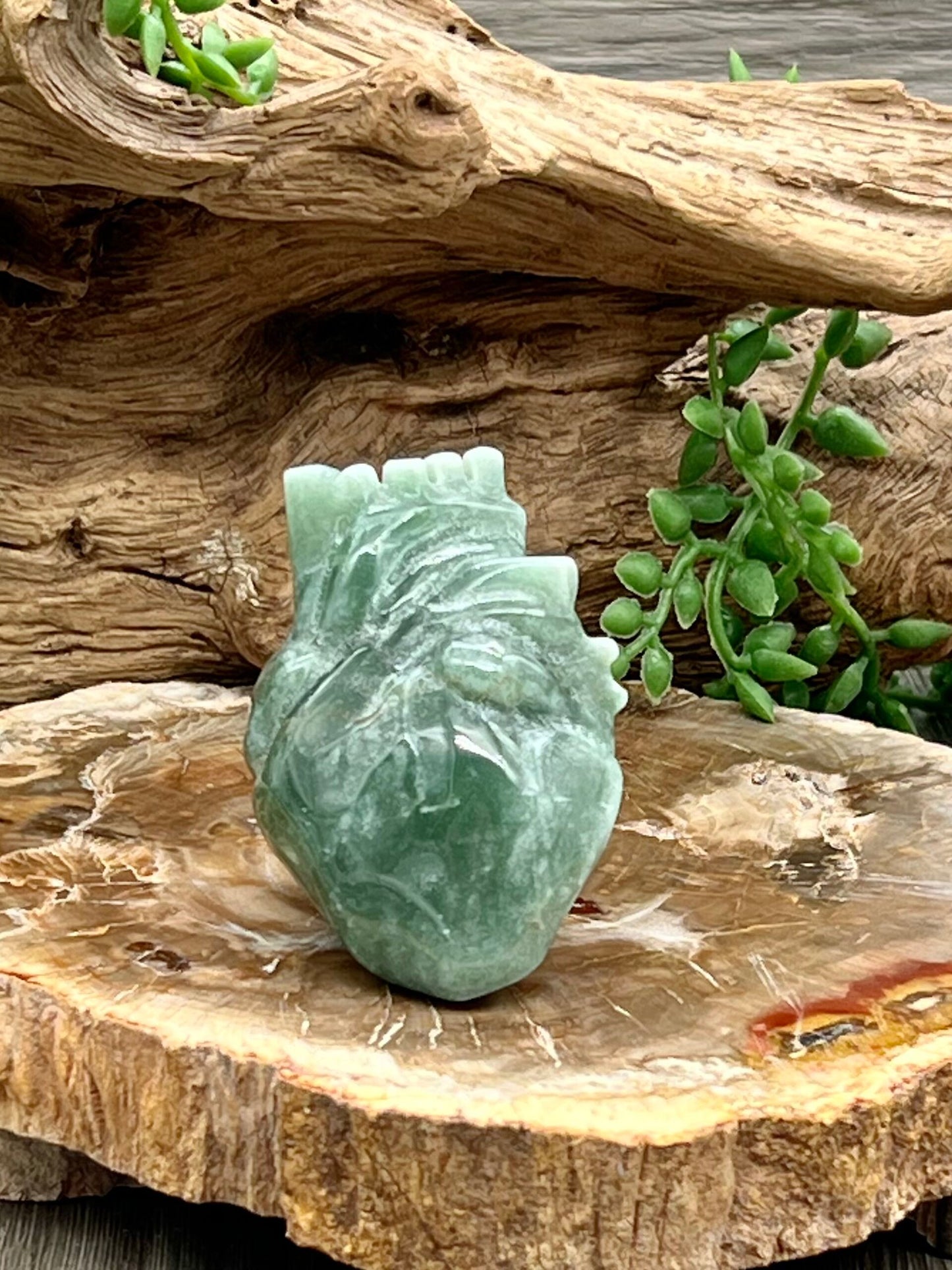 Green Aventurine Anatomical Heart