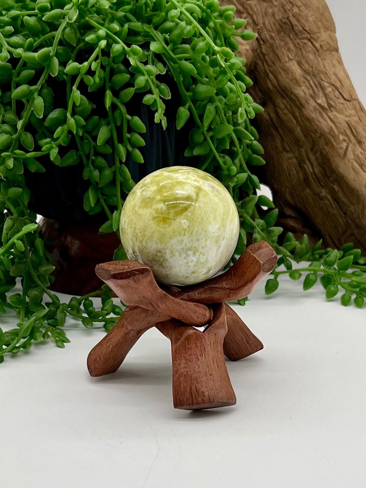 Wooden 3-Legged Sphere Stand