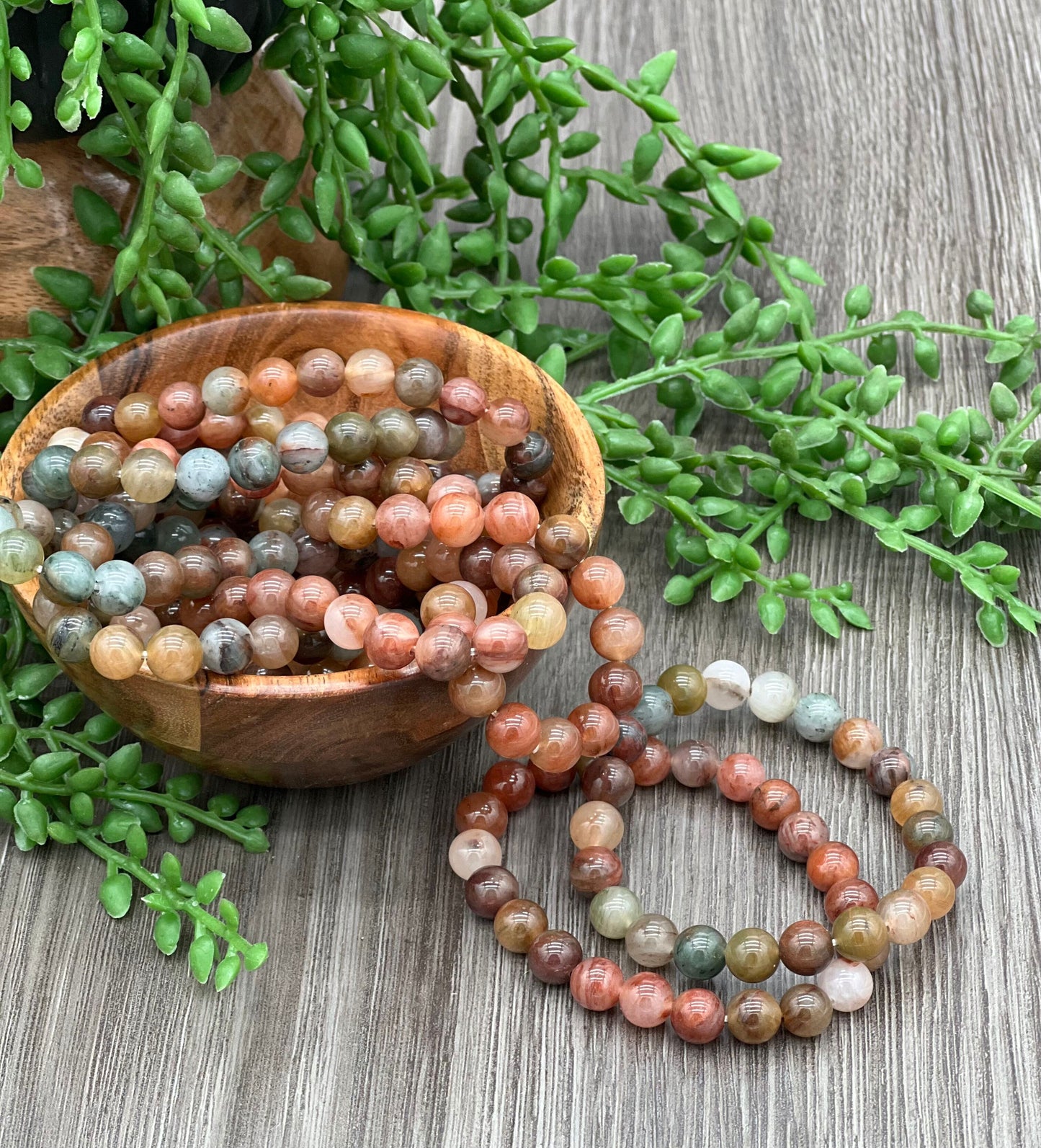 Red/Green Grass Jade Bracelet