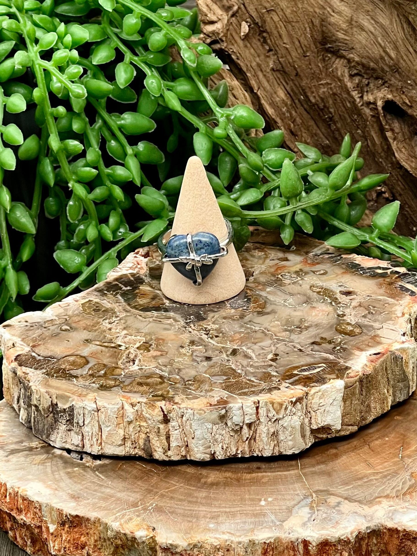 Sodalite Heart Ring