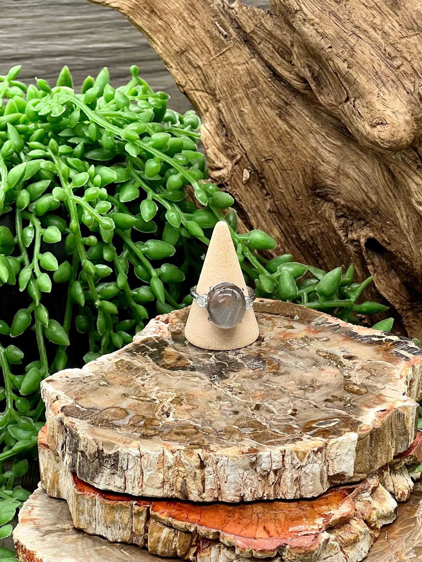 Black Moonstone Ring