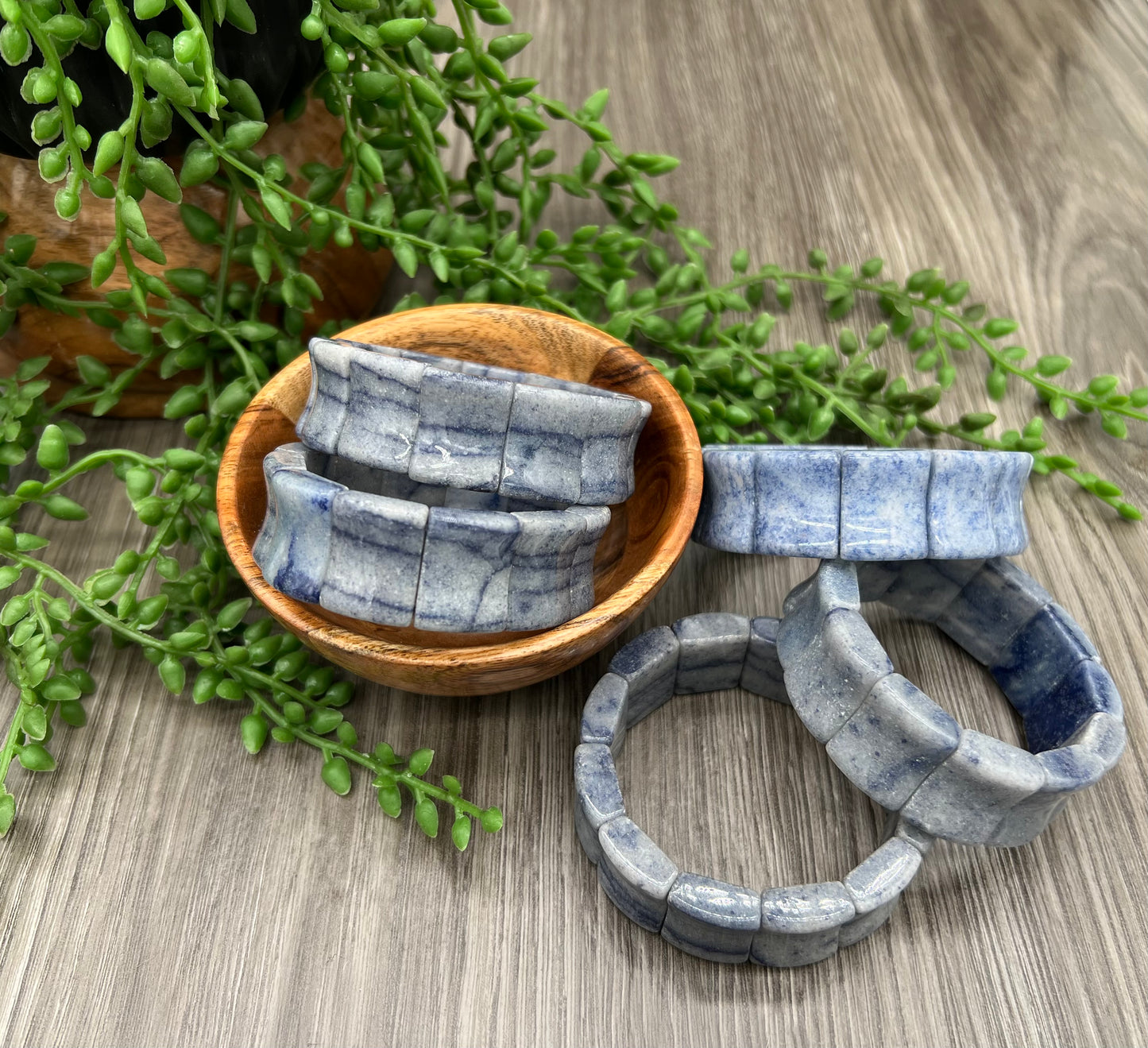 Blue Aventurine Bangle Bracelet