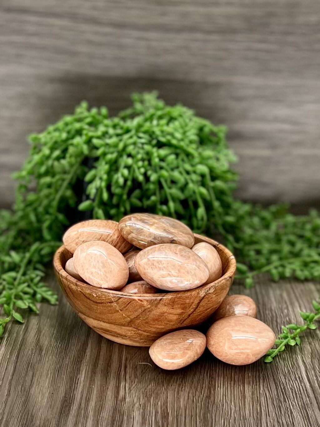 Peach Moonstone Palm stone