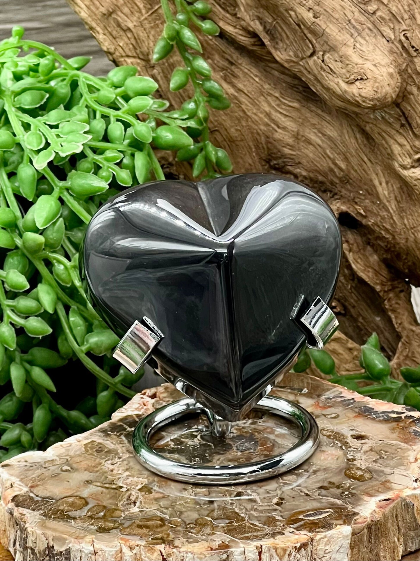 Rainbow Obsidian Heart