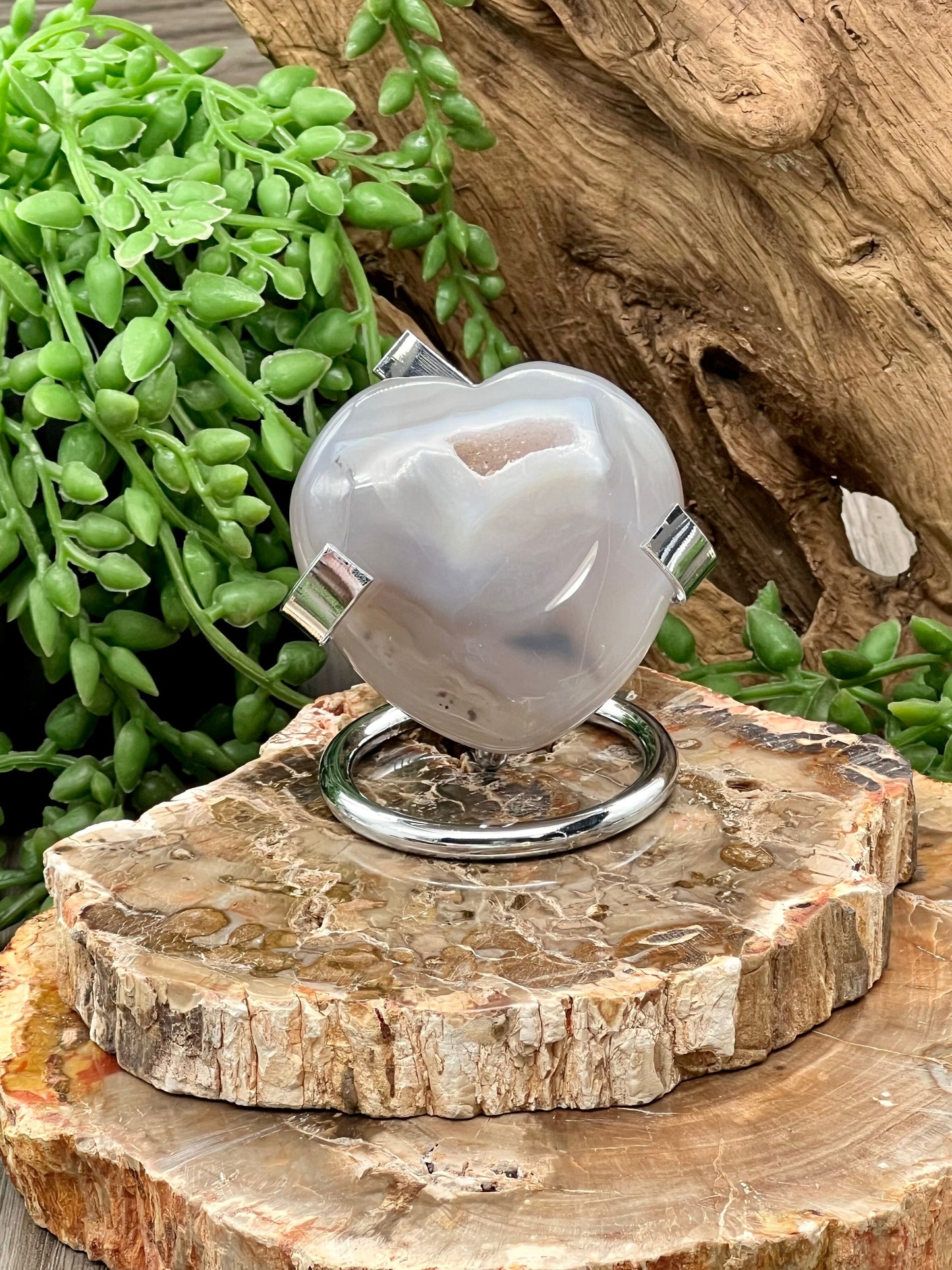 Druzy Agate Heart