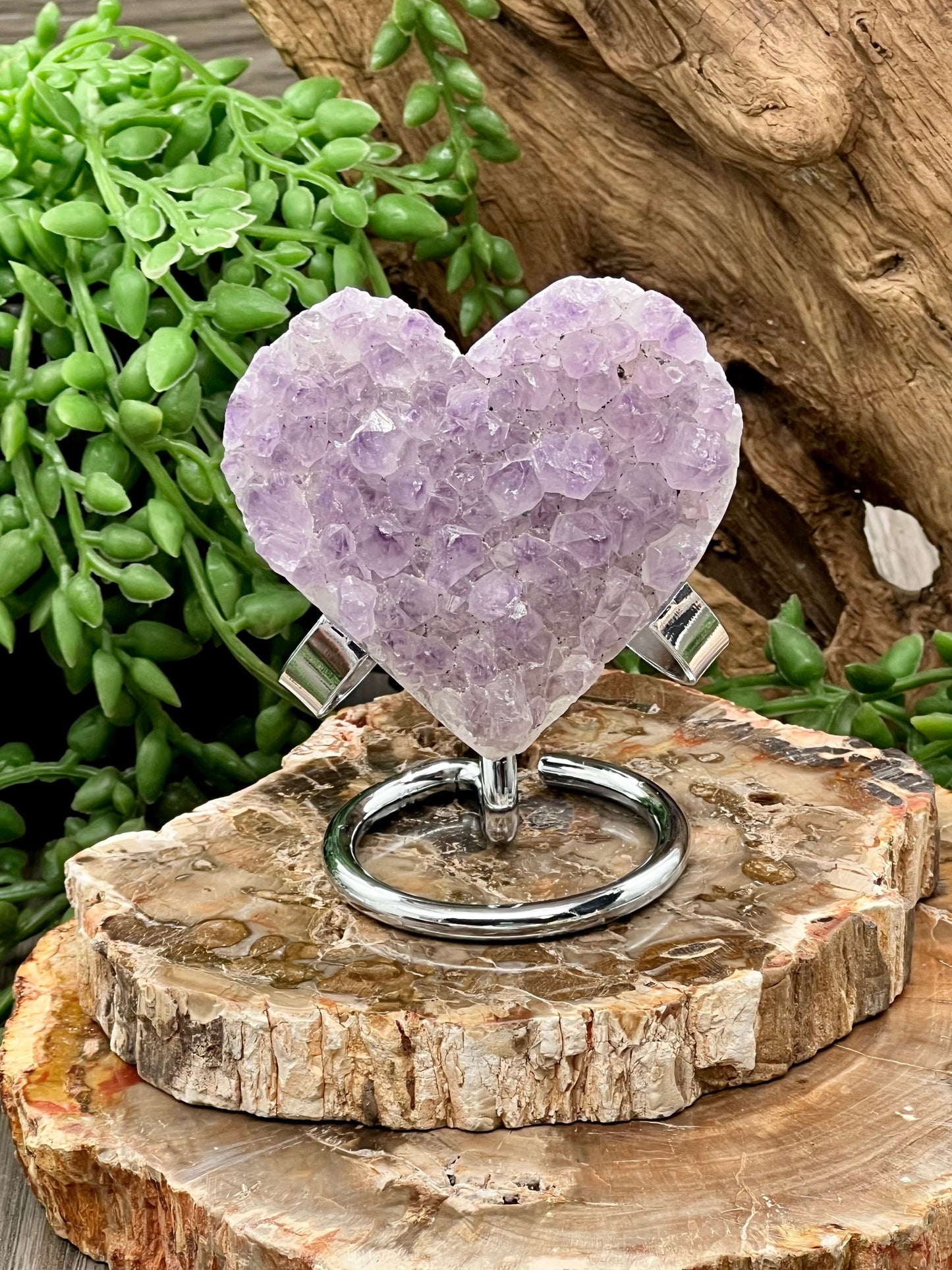 Amethyst Cluster Heart