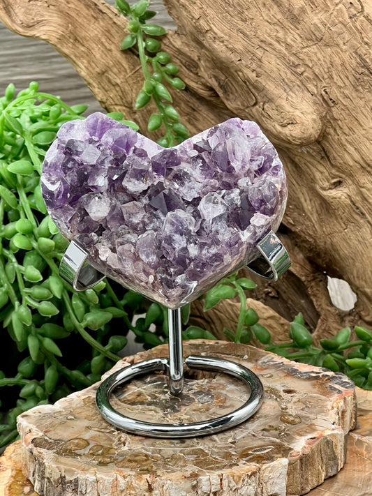 Amethyst Cluster Heart