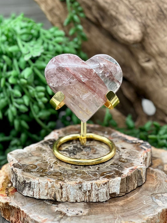 Red Hemitoid Quartz Heart