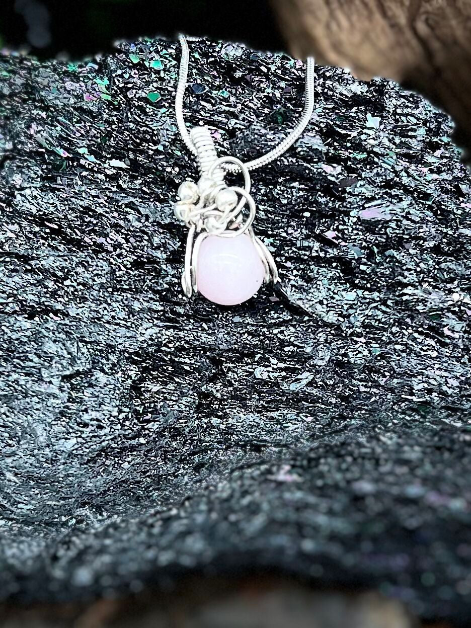 Yan Yuan Agate Wire Wrapped Pendant in Silver Copper