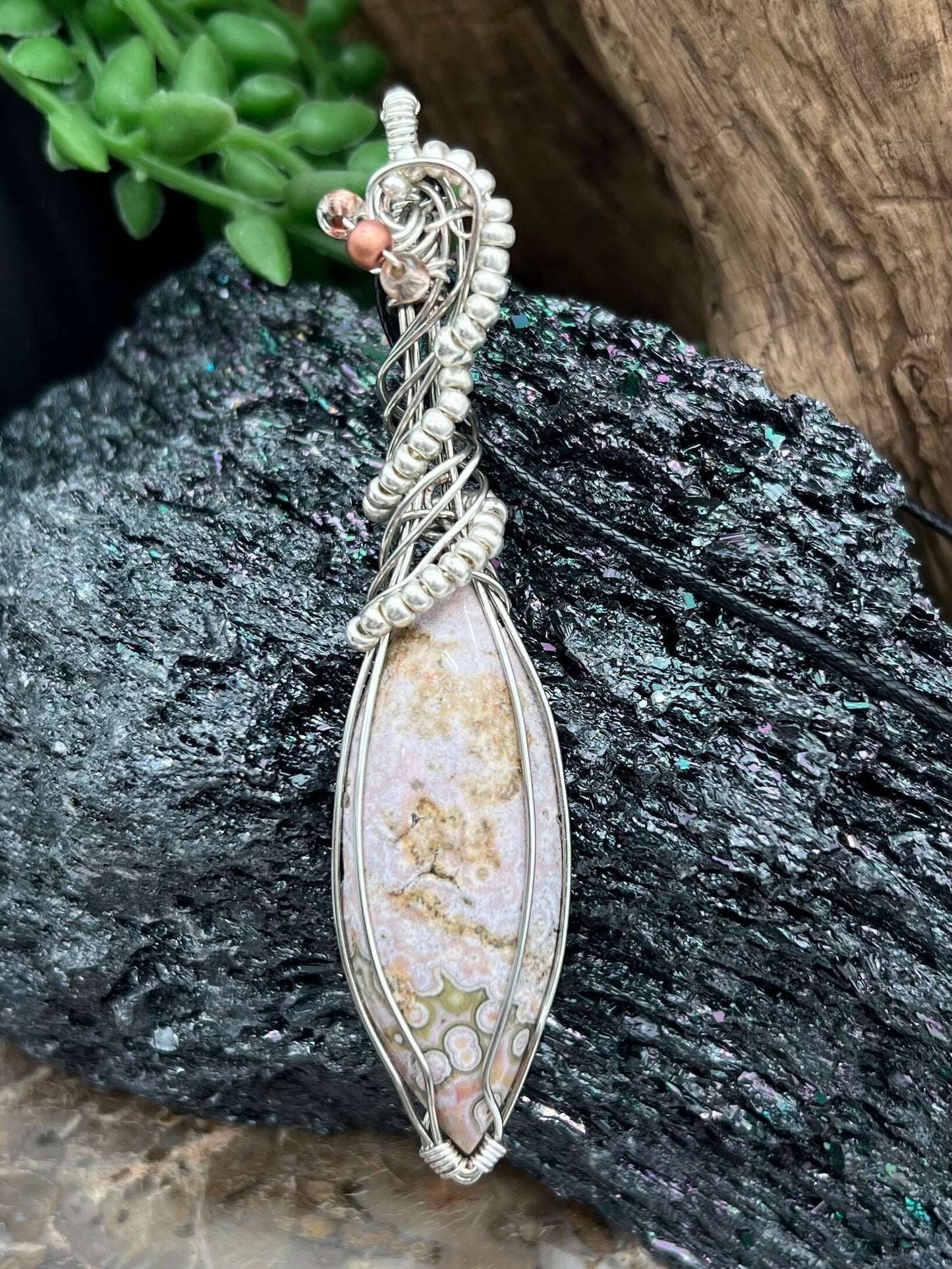 Ocean Jasper Wire Wrapped Pendant