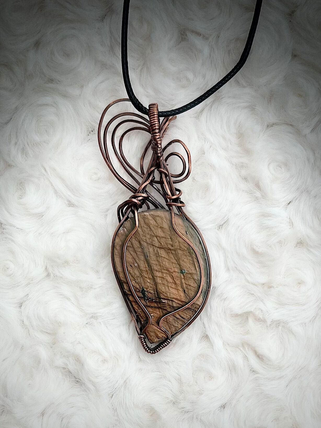 Labradorite Pendant in Antique Copper