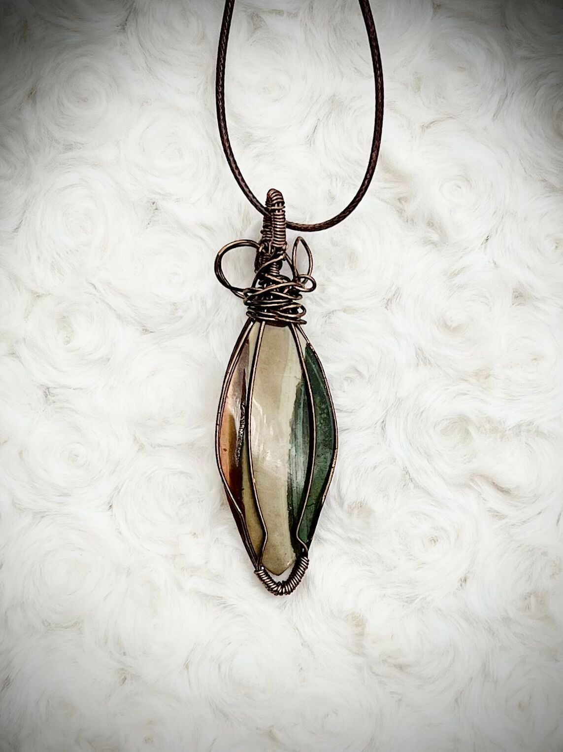 Polychrome Jasper Pendant in Bronze Copper