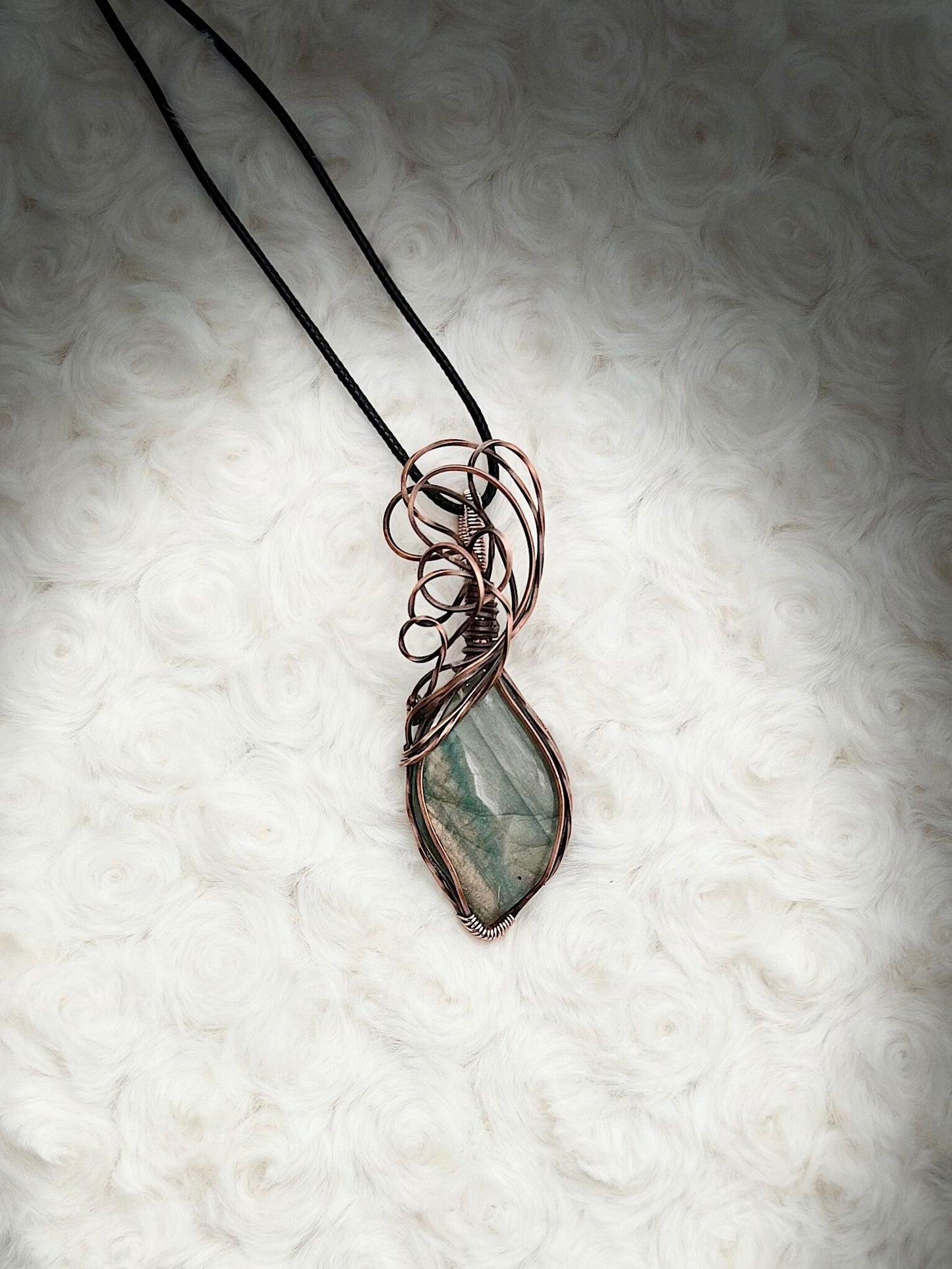 Labradorite Pendant in Antique Copper