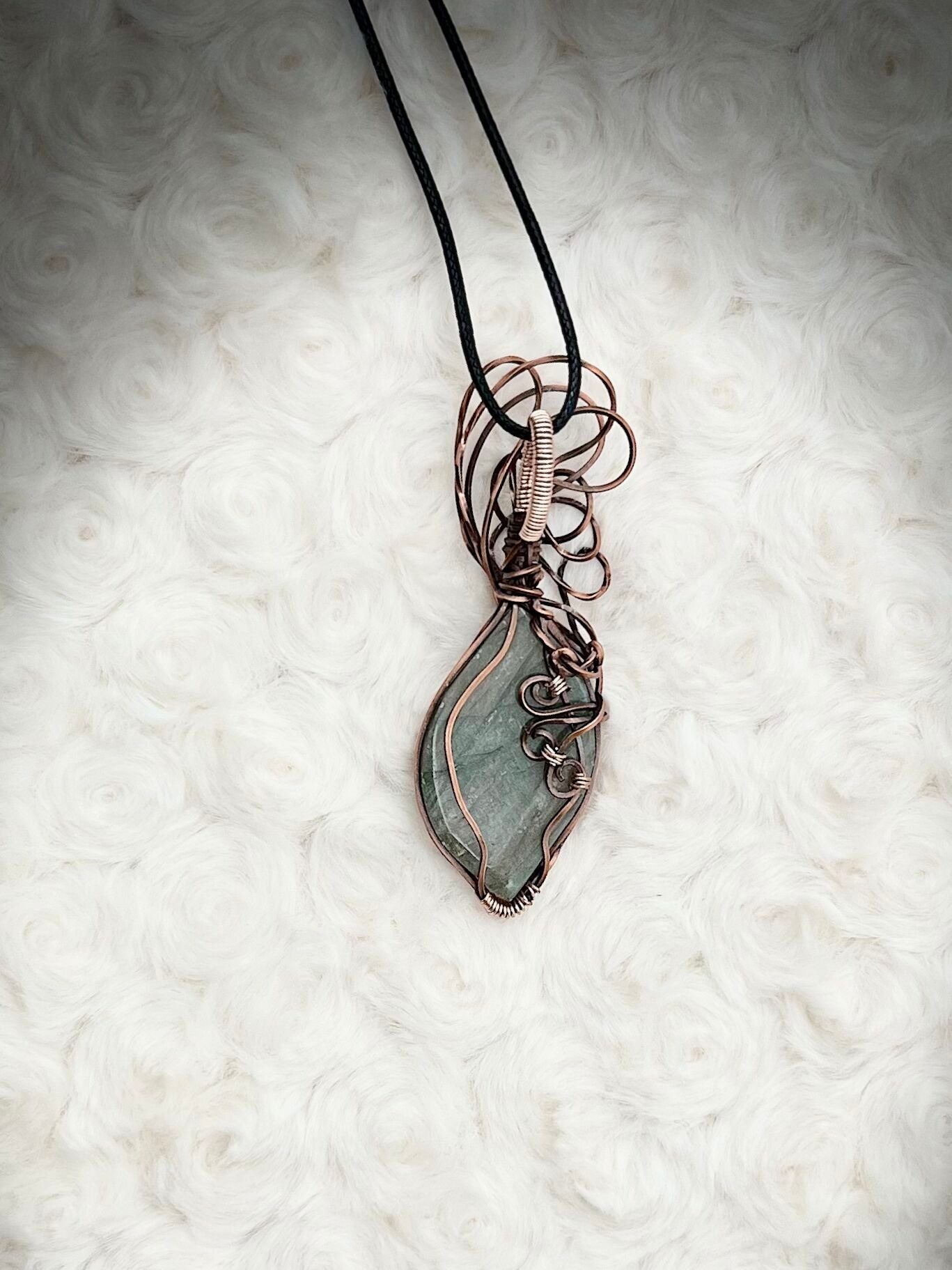 Labradorite Pendant in Antique Copper