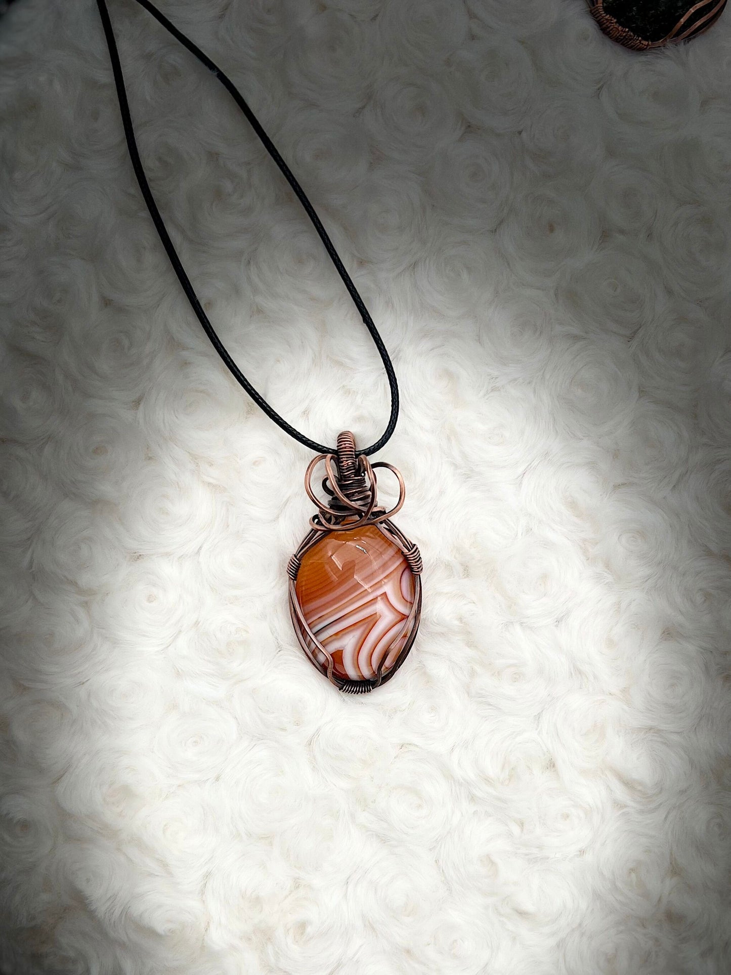 Carnelian Pendant in Antique Copper