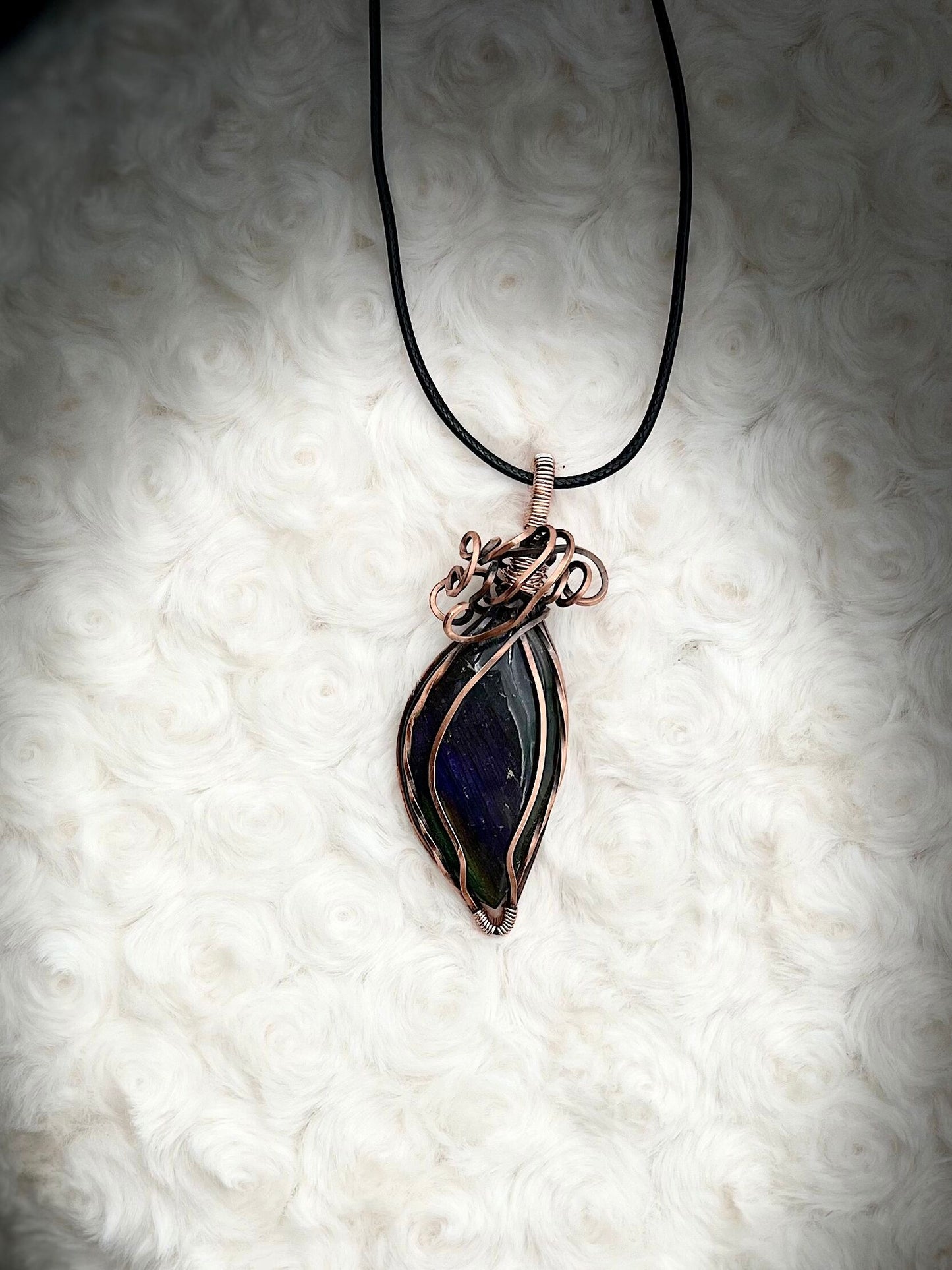 Labradorite Pendant in Antique Copper