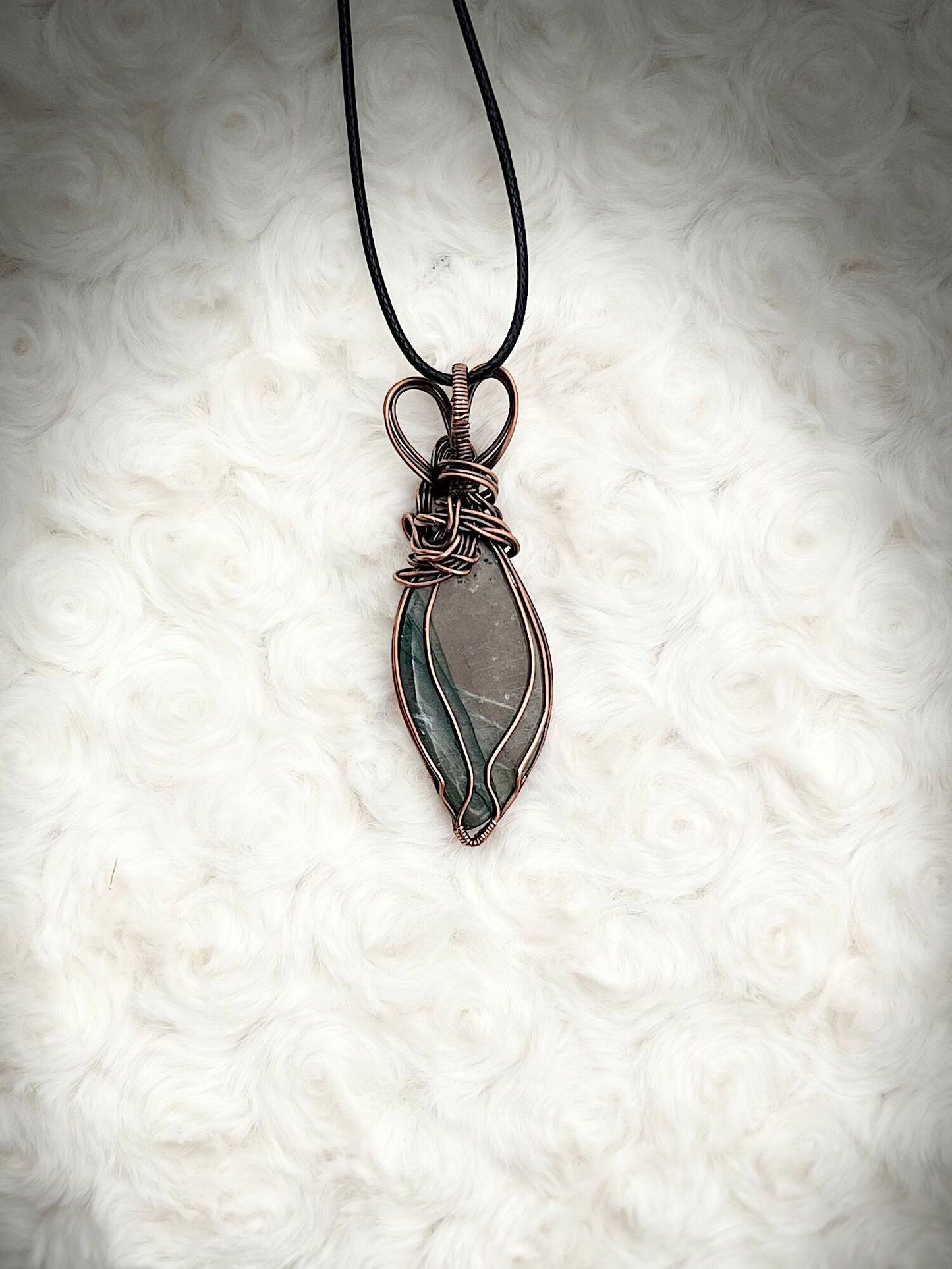 Labradorite Pendant in Antique Copper