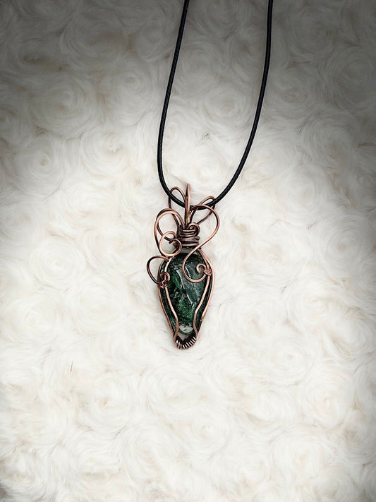 Garden Quartz Pendant in Antique Copper