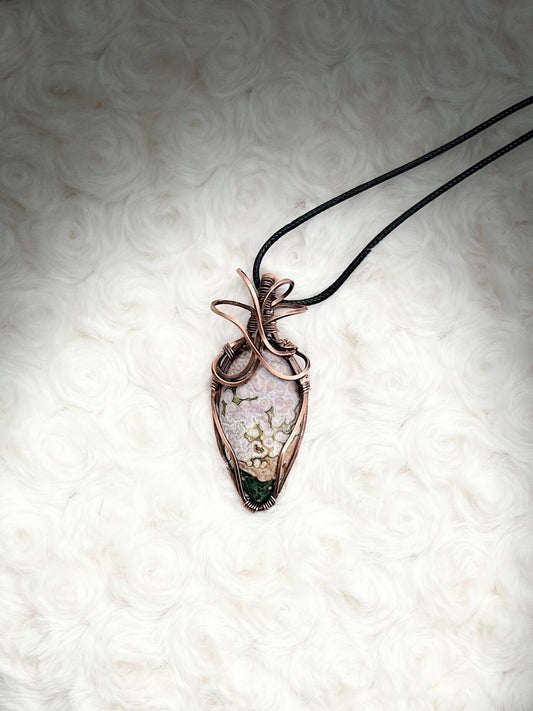 8th Vein Ocean Jasper Pendant in Antique Copper