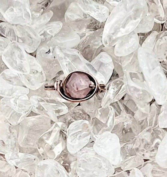 Strawberry Quartz in Antique Copper Ring