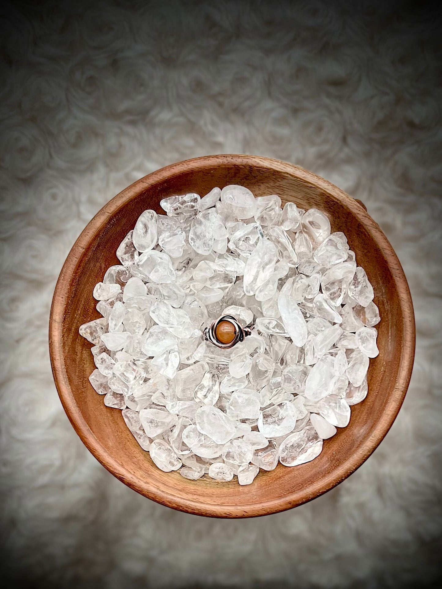 Yan Yuan Agate in Antique Copper Ring