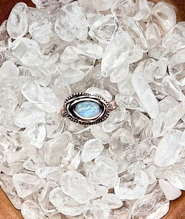 Moonstone in Antique Copper Ring