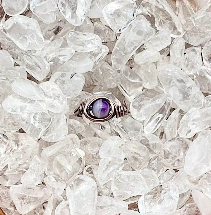 Dream Amethyst in Antique Copper Ring