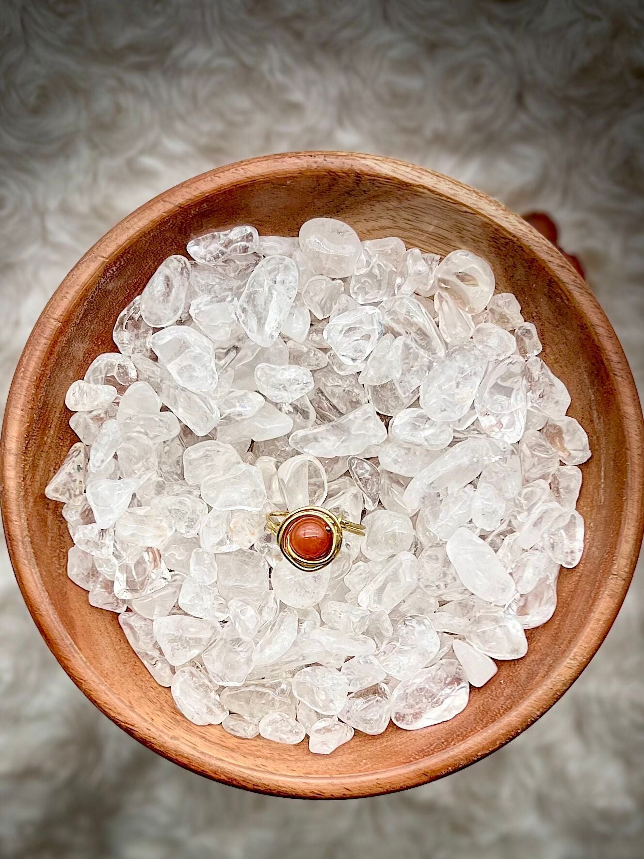 Yan Yuan Agate in Golden Copper Ring