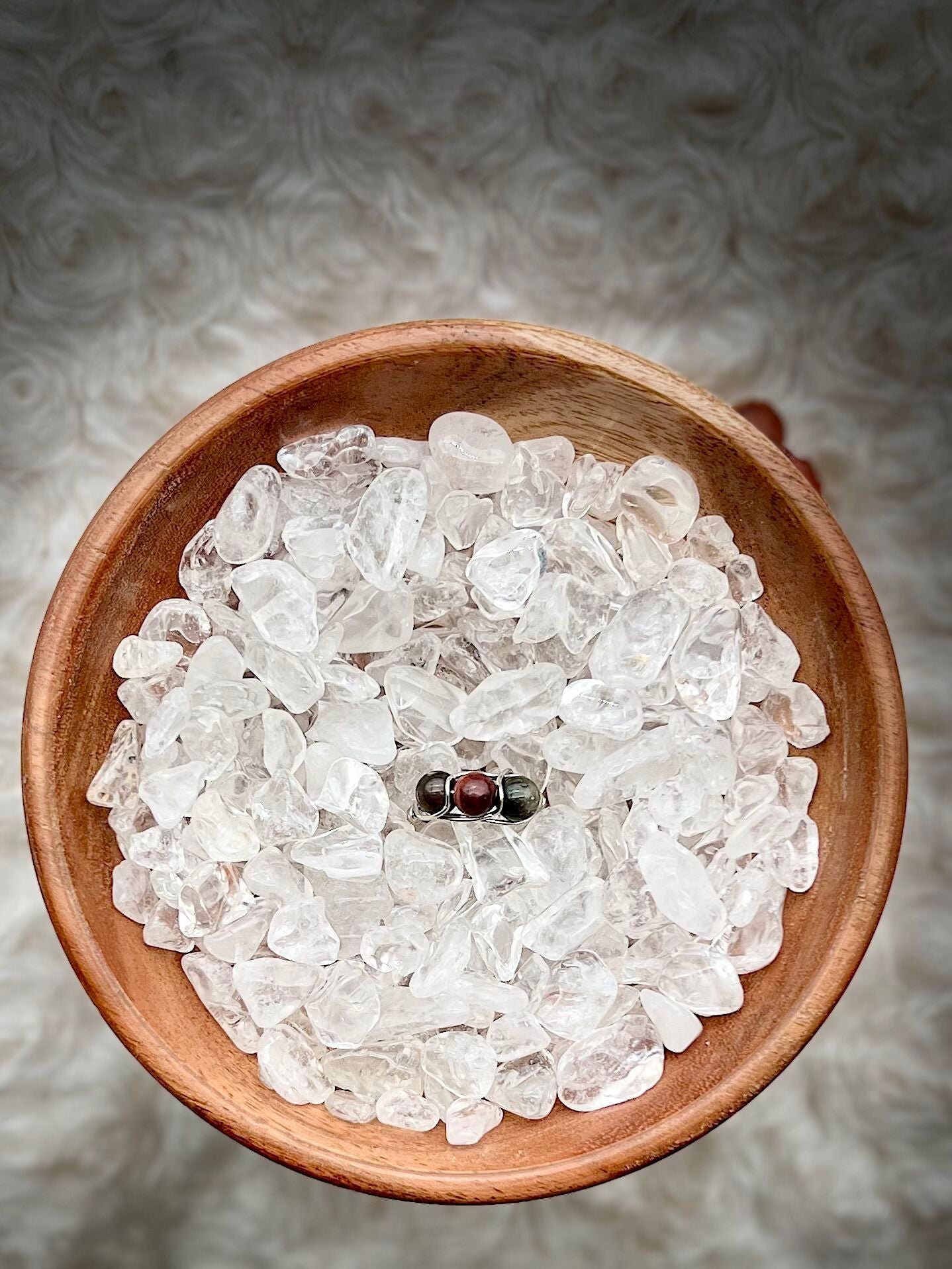 Alashan Agate in Silver Colored Copper Ring