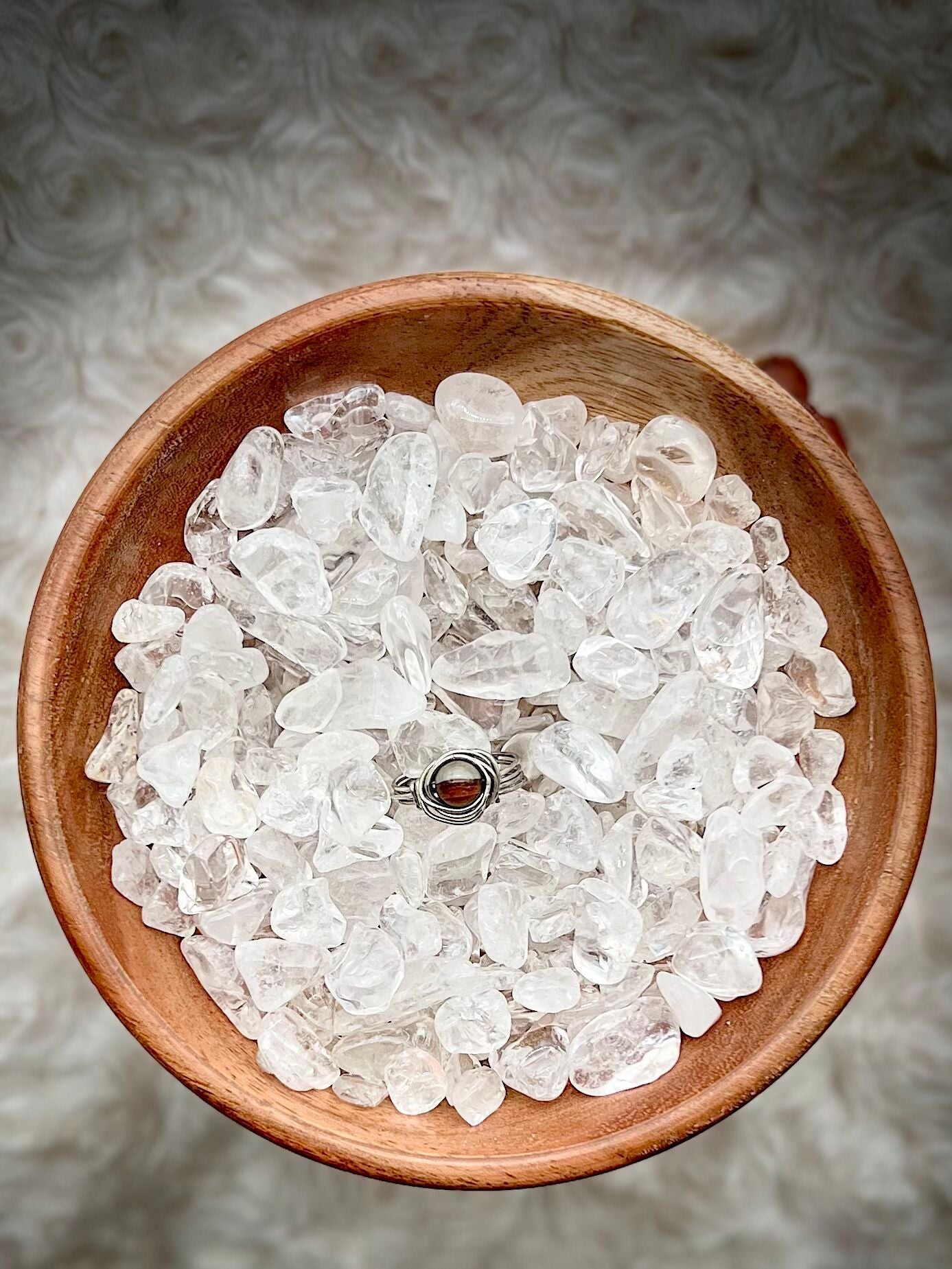 Alashan Agate in Silver Colored Copper Ring