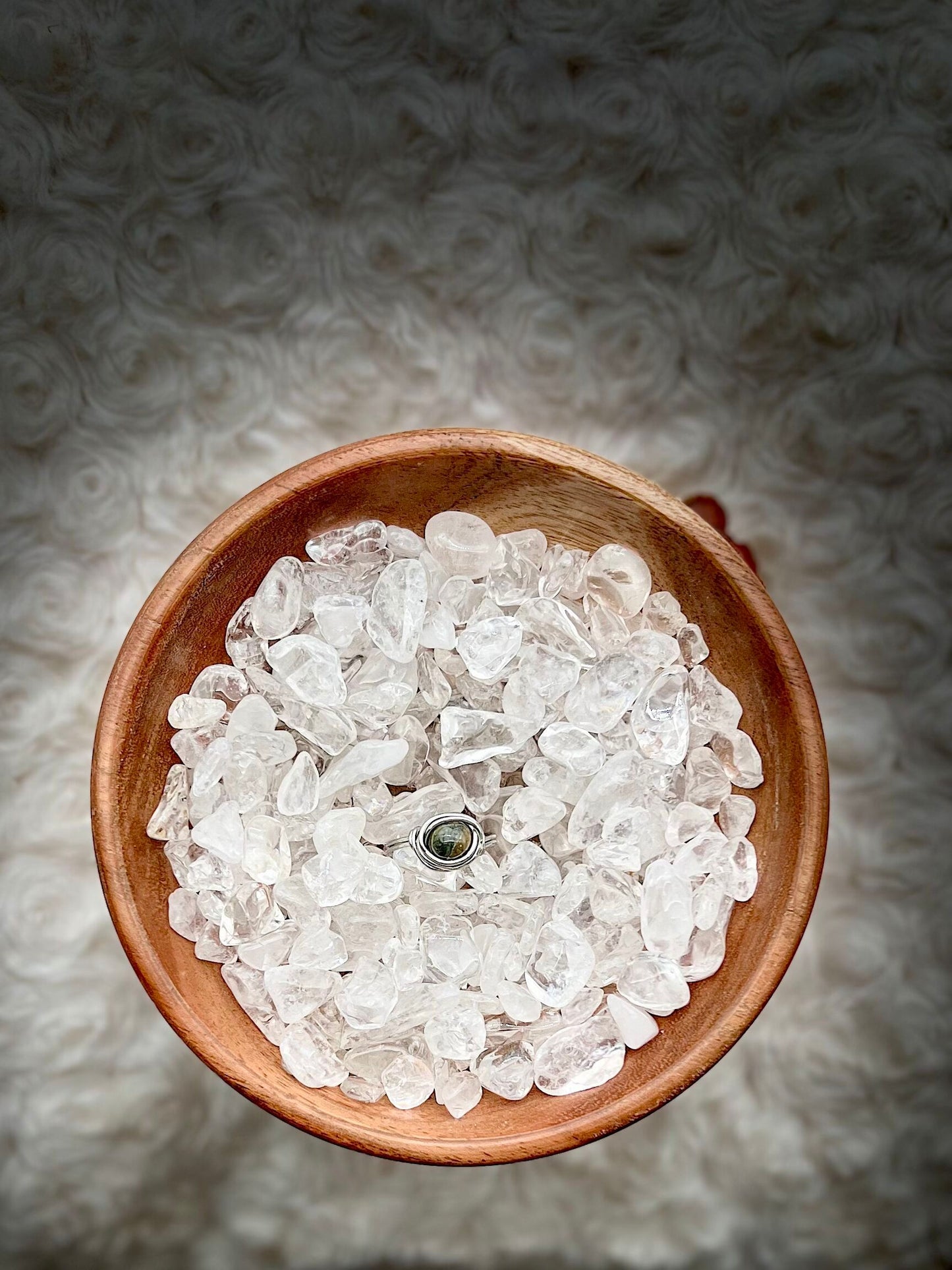 Alashan Agate in Silver Colored Copper Ring