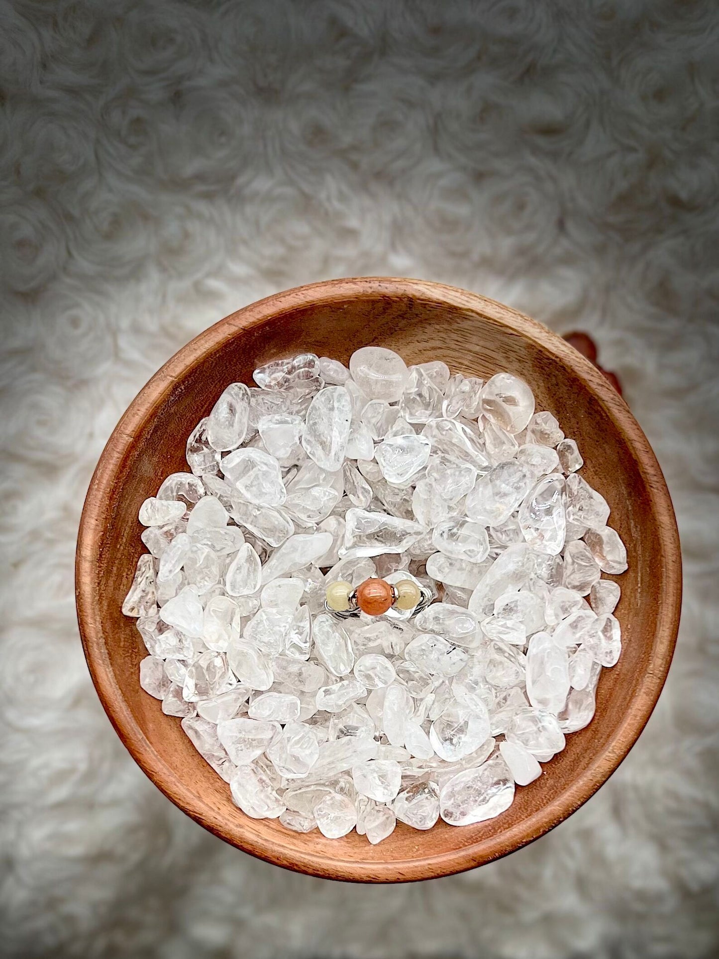 Yan Yuan Agate in Silver Colored Copper Ring