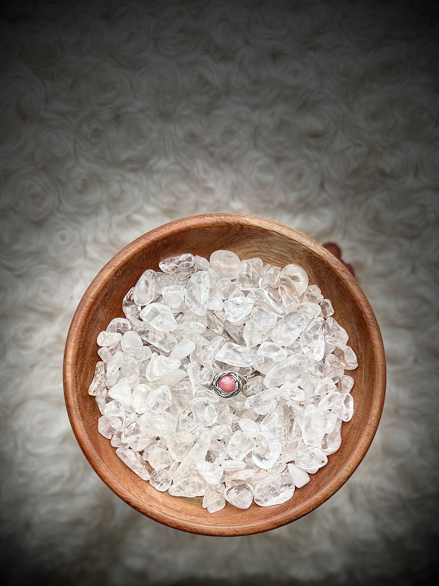 Yan Yuan Agate in Silver Colored Copper Ring