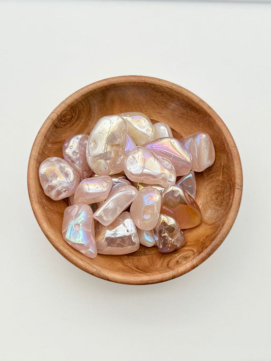 Aura Rose Quartz Tumble-Medium