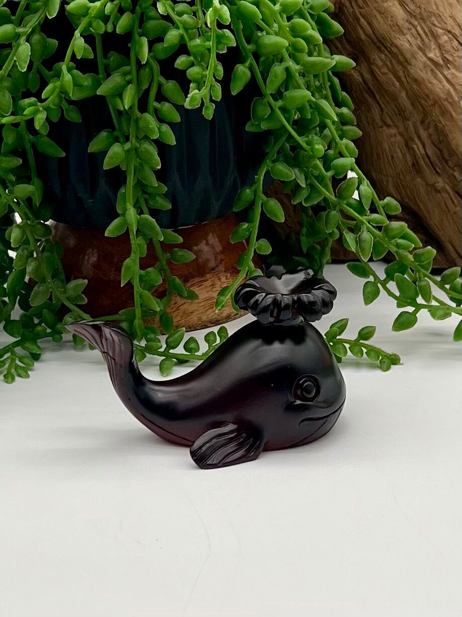 Black Resin Whale Sphere Stand