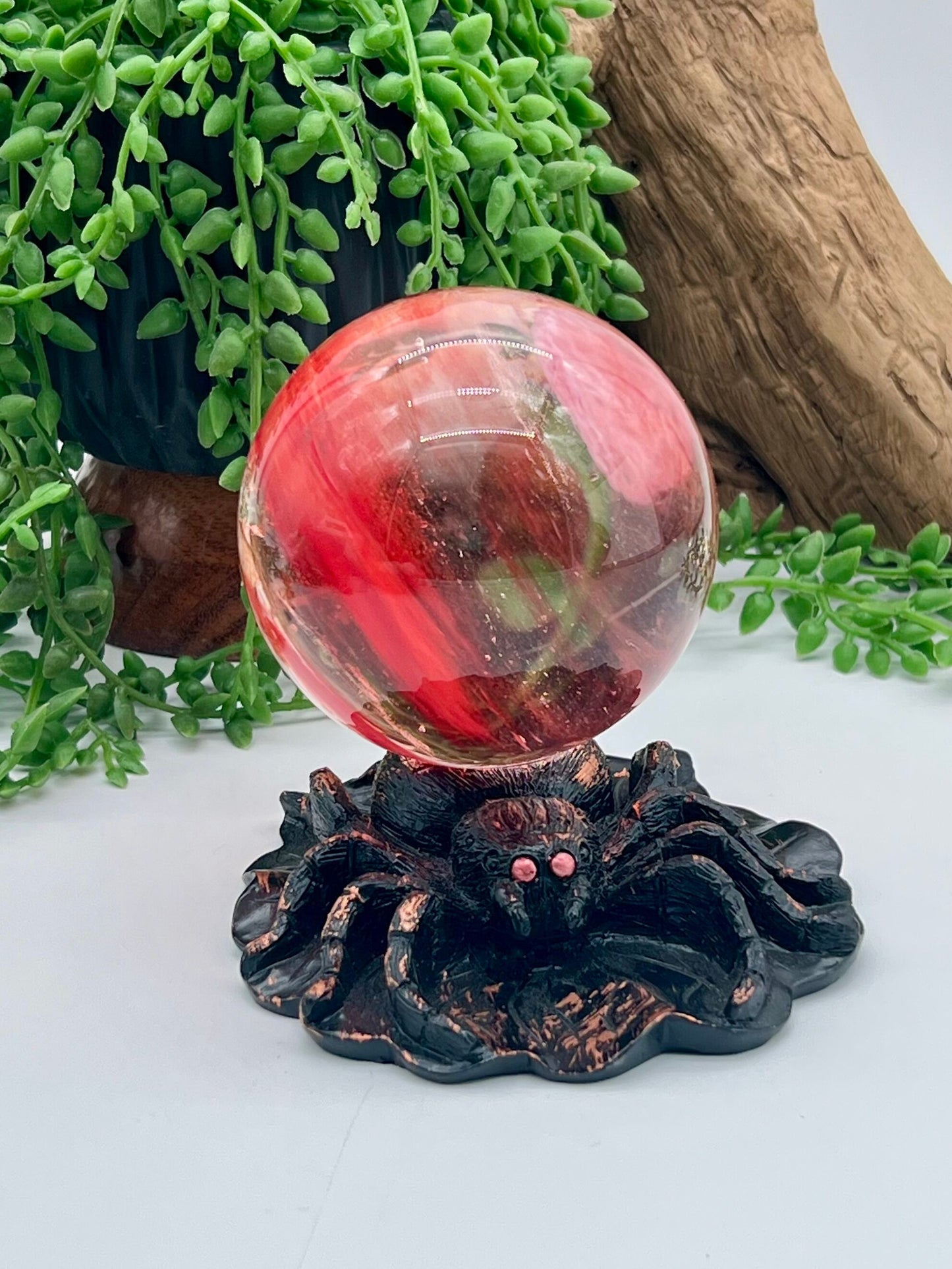 Black and Orange Resin Spider Stand