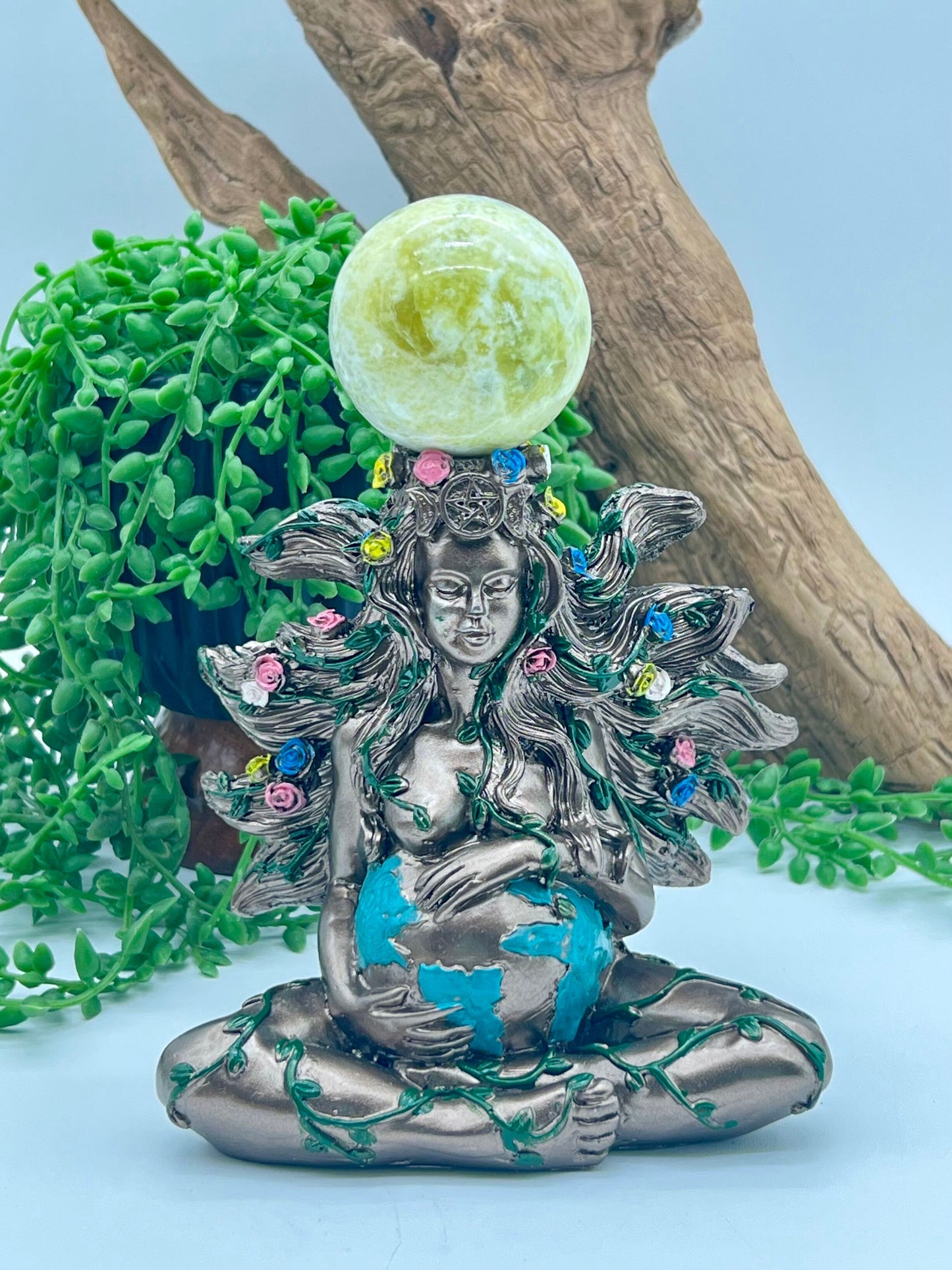 Mother Earth Resin Sphere Stand