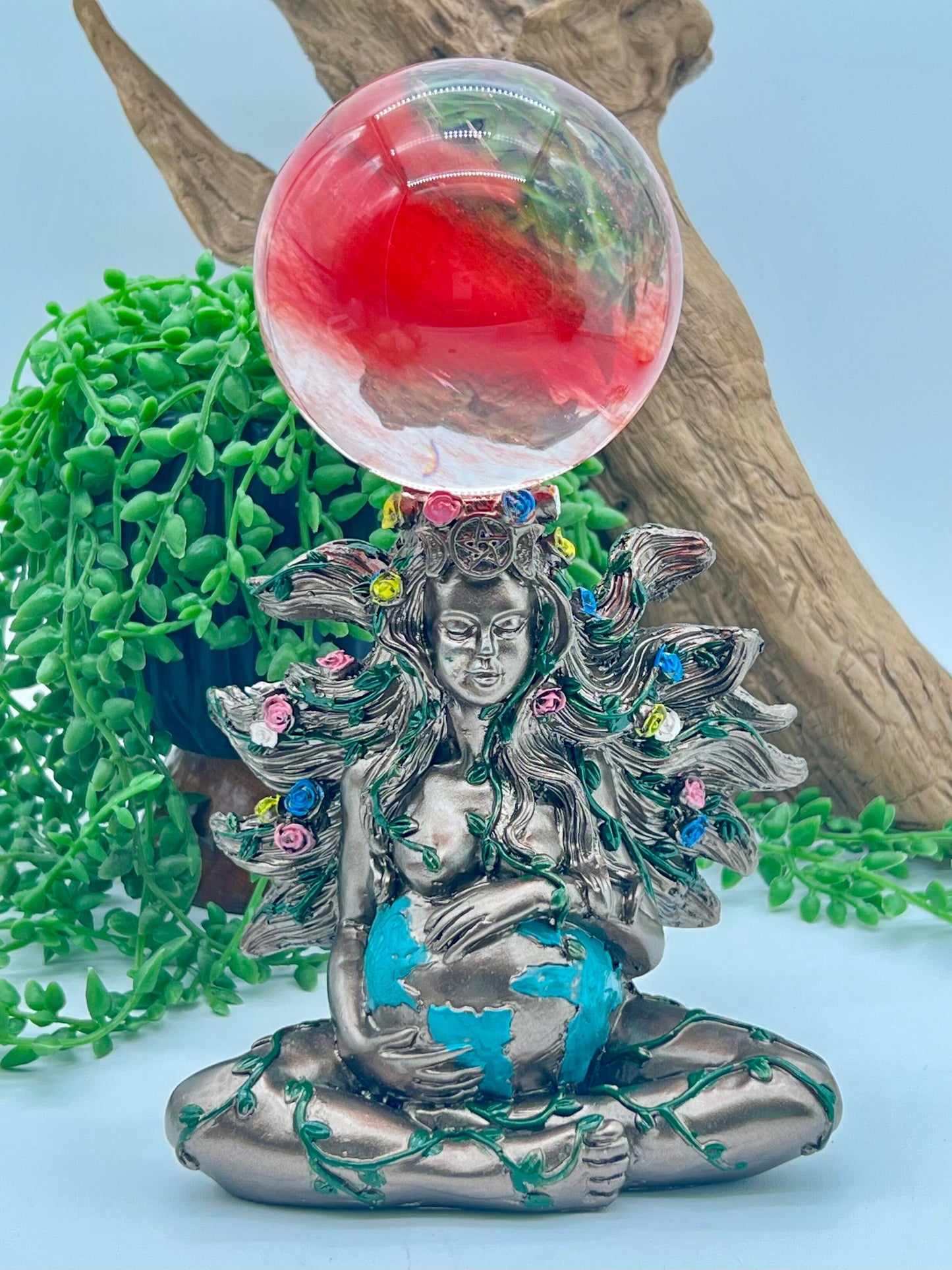 Mother Earth Resin Sphere Stand