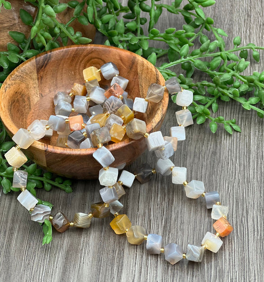 Blue Agate Cube Bracelet