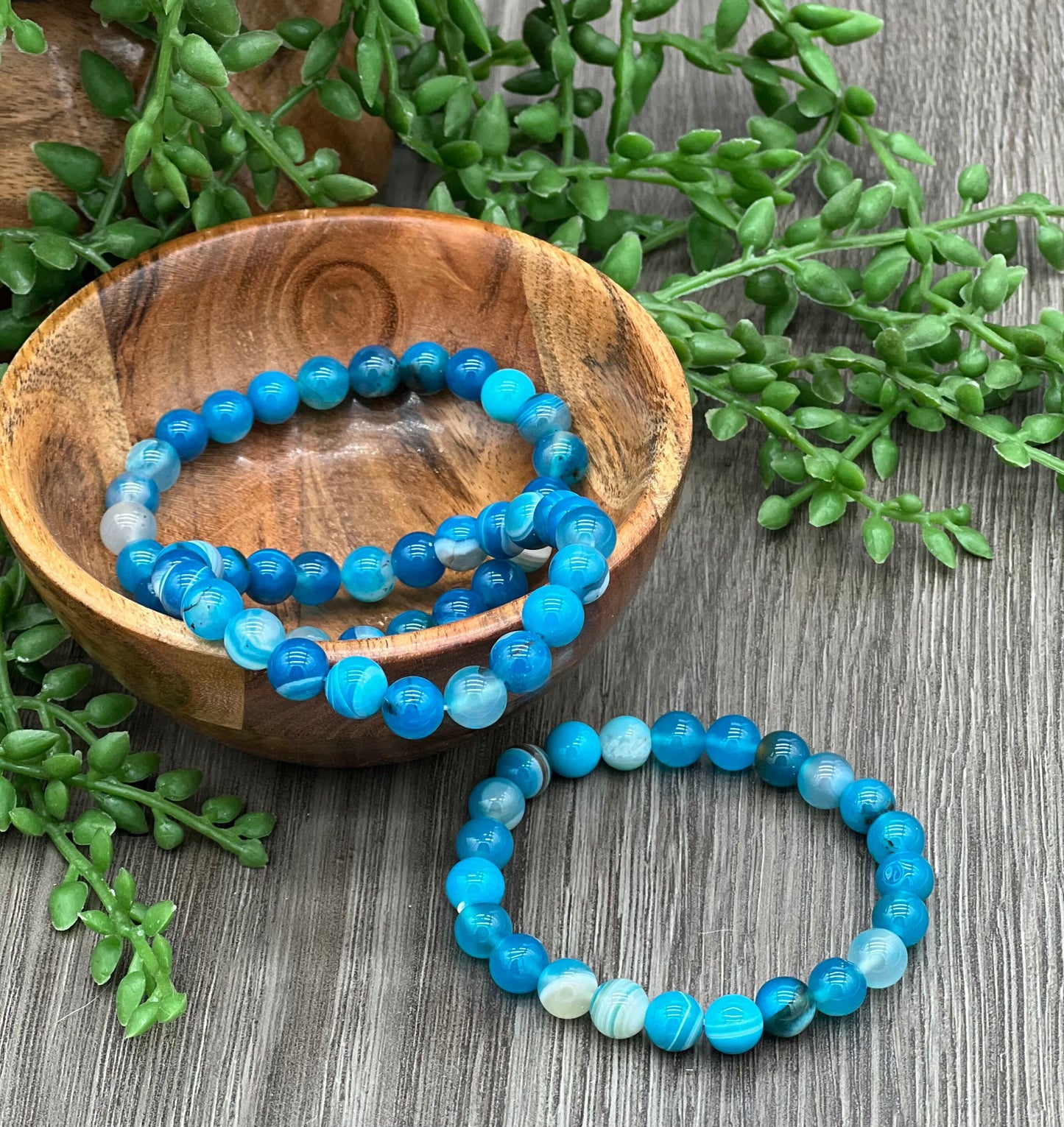 Blue Banded Agate Bracelet