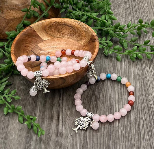 Rose Quartz Tree of Life bracelet