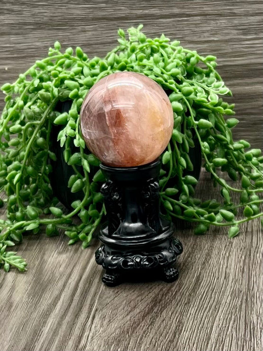 Fire Quartz with Golden Healer Sphere