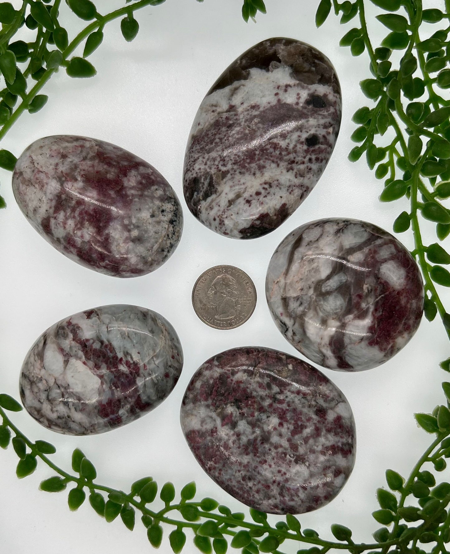 Plum Tourmaline Palm Stone