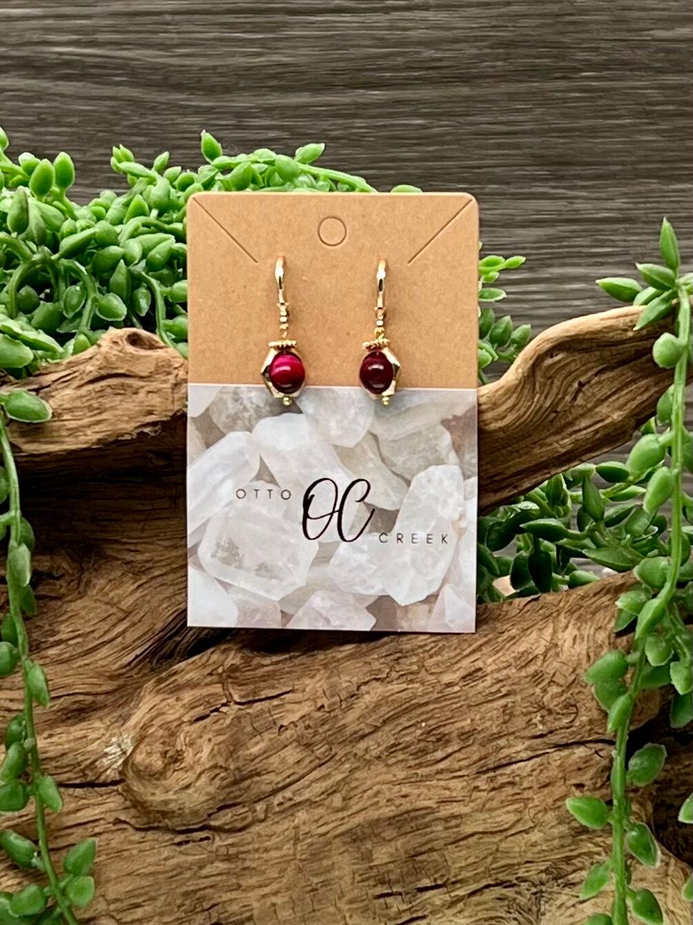 Red Tiger Eye Earrings