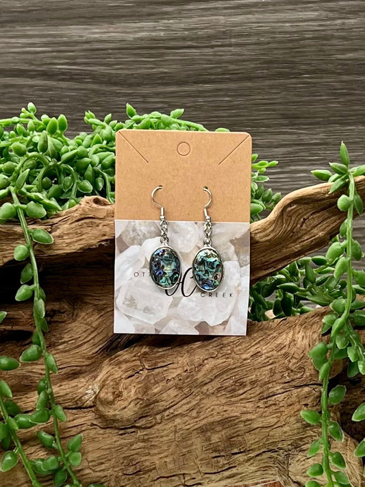 Abalone Shell Oval Earrings