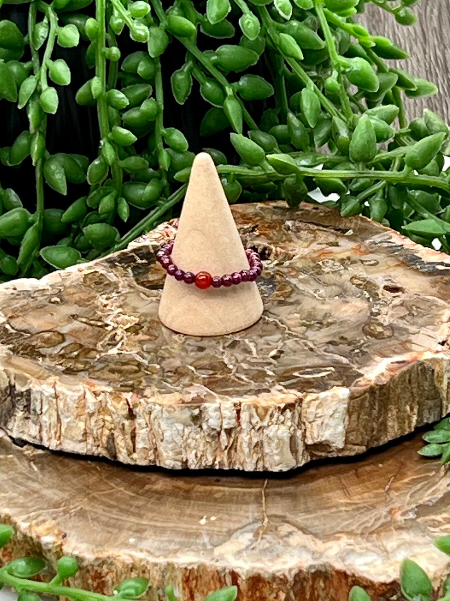 Garnet Bead Ring