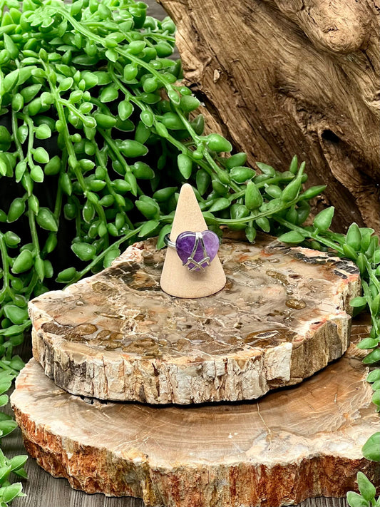 Amethyst Heart Ring